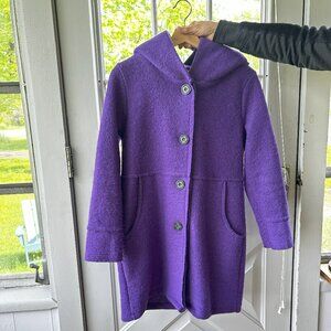 Women's Purple Wool Coat - Made in Italia